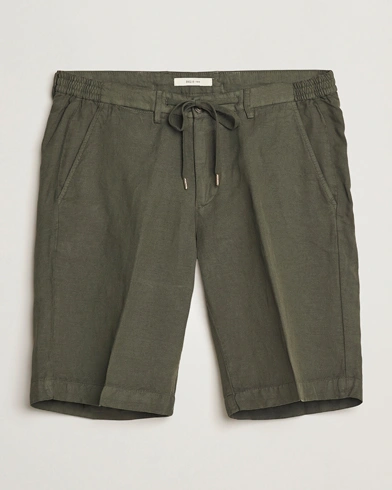  Linen/Cotton Drawstring Shorts Olive