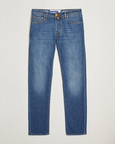  Bard Slim Fit Denim/Linen Jeans Mid Blue