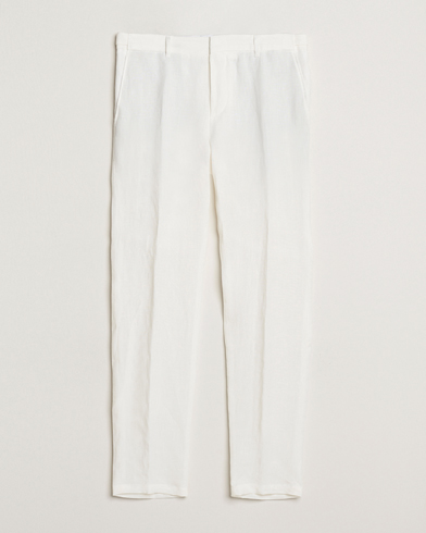  Genius Pleated Linen Trousers White