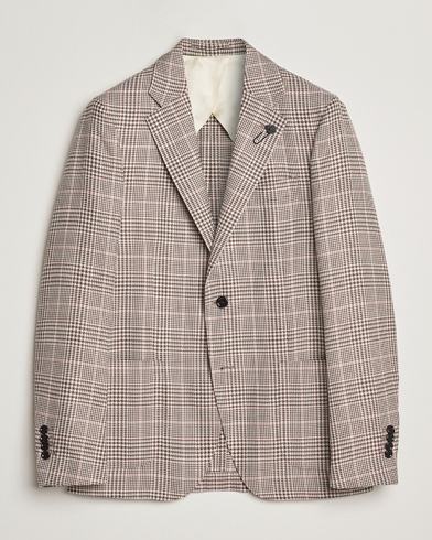  Wool/Cotton Checked Blazer Brown/Pink