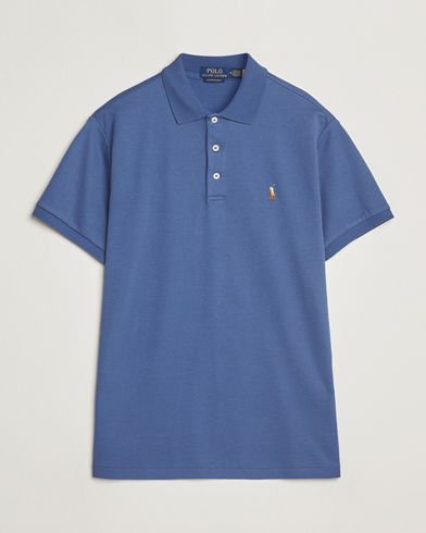 Polo Ralph Lauren Luxury Pima Cotton Polo Earth Blue – Blå