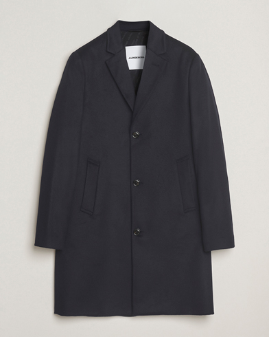 J.Lindeberg August Wool/Cashmere Melton Coat Navy – Blå