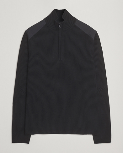 J.Lindeberg Martin Knitted Hybrid Half Zip Black – Svart