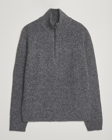 J.Lindeberg Victor Wool Half Zip Dark Grey Melange – Grå