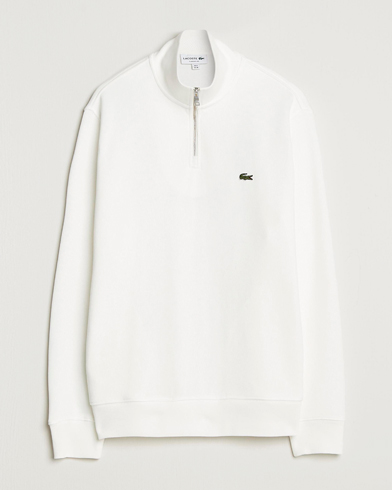 Lacoste Rib Interlock Half Zip Flour – Hvit
