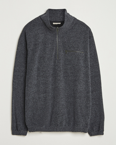 Forét Elm Half Zip Sweatshirt Dark Grey Melange – Grå