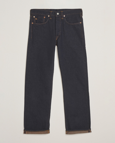 RRL Straight Leg 5-Pocket Denim Once Washed – Blå