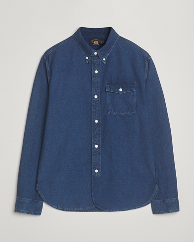 RRL Oxford Denim Shirt Indigo – Blå