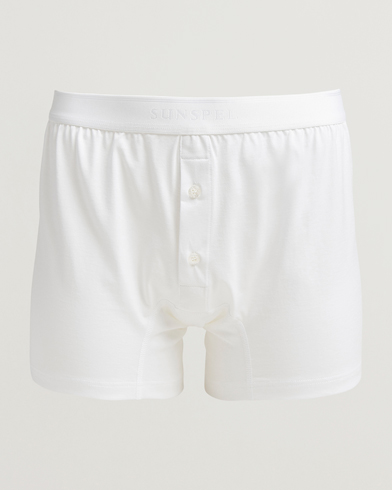 Sunspel Superfine Two Button Cotton White – Hvit