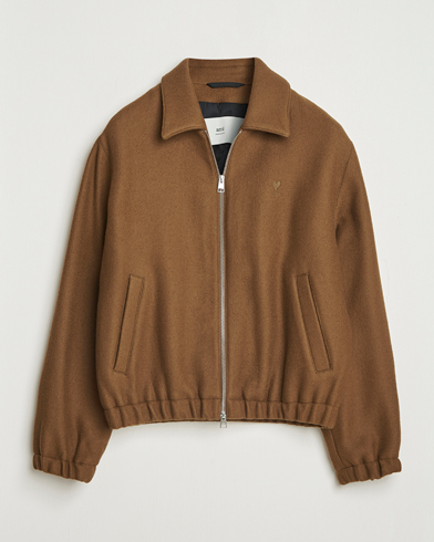 AMI Boiled Wool Jacket Noisette – Brun