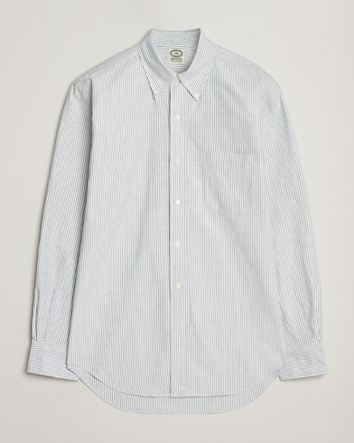 Kamakura Shirts Vintage Ivy Oxford Button Down Shirt Green Stripe – Grønn