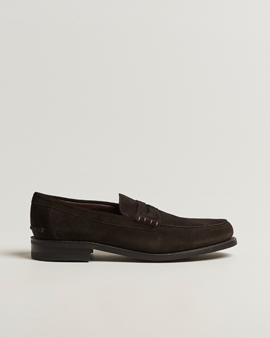 Loake 1880 Kingscliffe Suede Loafer Dark Brown – Brun