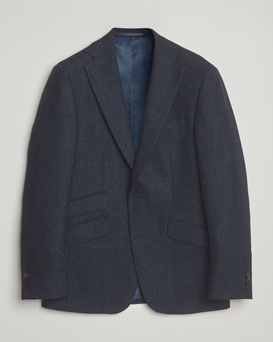Walker Slater Edward Lambswool Windowpane Blazer Navy – Blå