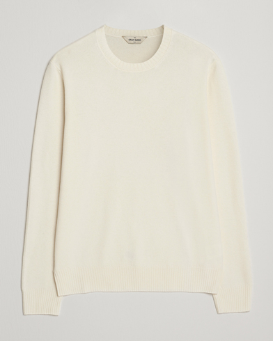 Gran Sasso Wool/Cashmere Washed Crew Neck Cream Melange – Beige