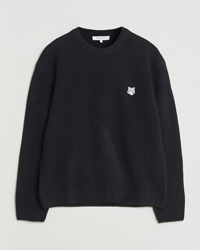Maison Kitsuné Grey Fox Head Lambswool Sweater Black – Svart