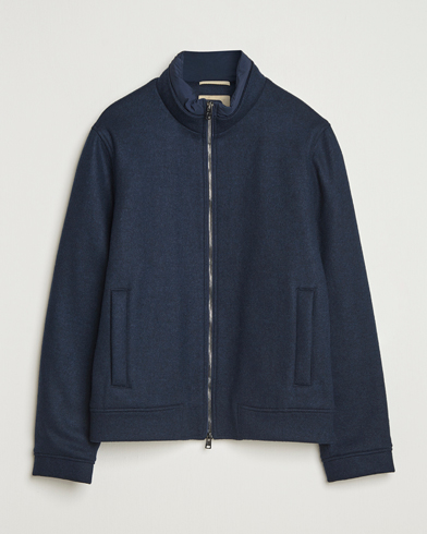 Woolrich Knitted Wool Lewis Bomber Melton Blue – Blå