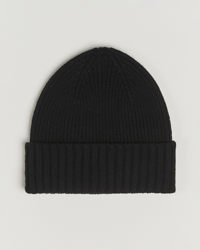 Robert Mackie Kingswell Ribbed Wool/Cashmere Beanie Black – Svart