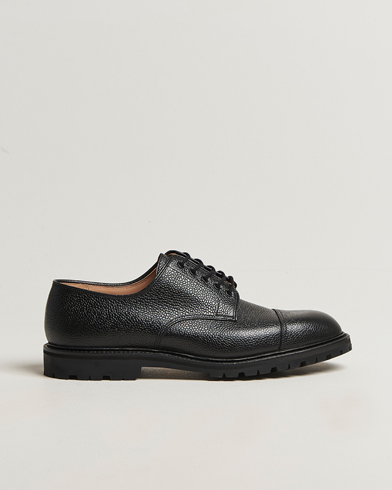 Crockett & Jones Sandhurst Derby Vibram Black Scotch Grain – Svart