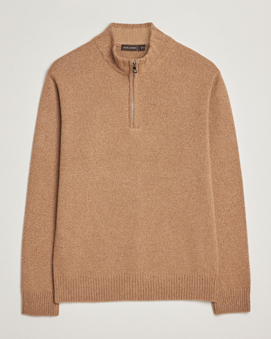 Oscar Jacobson Paul Wool/Cashmere Half-Zip Beige – Brun