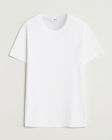 NN07 Percy Crew Neck T-Shirt White – Hvit