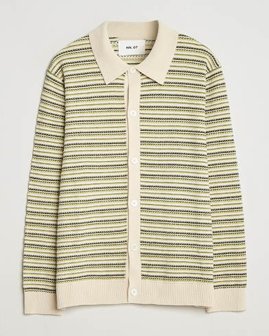 NN07 Jackie Structured Knitted Cardigan Ivory Multi – Flerfarget