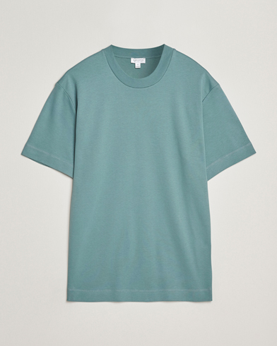 Sunspel Heavy Weight Supima Cotton T-Shirt Steel Green – Grønn