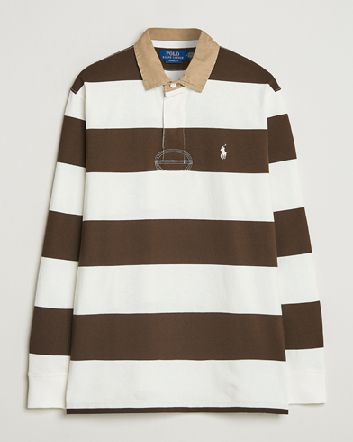 Polo Ralph Lauren Long Sleeve Rugby Sweater Dark Brown/Cream – Brun