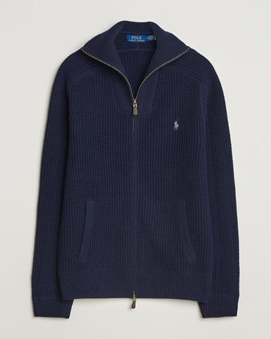 Polo Ralph Lauren Cotton/Wool Full Zip Hunter Navy – Blå
