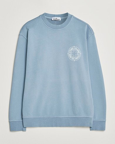 Stone Island Cotton Fleece Printed Logo Sweatshirt Dark Blue – Blå