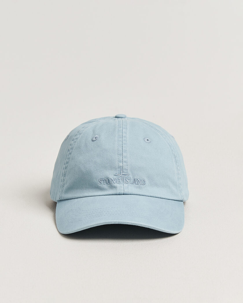 Stone Island Cotton Gabardine Cap Dusty Blue – Blå