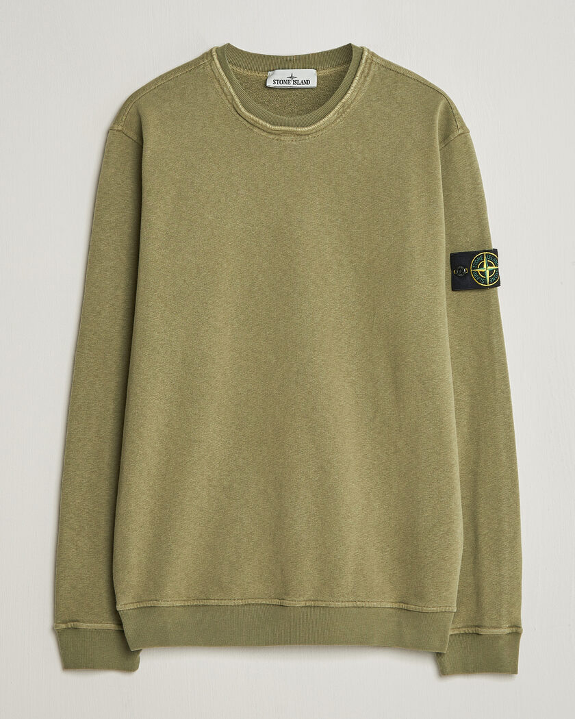 Stone Island Old Dyed Cotton Sweatshirt Military Green – Grønn