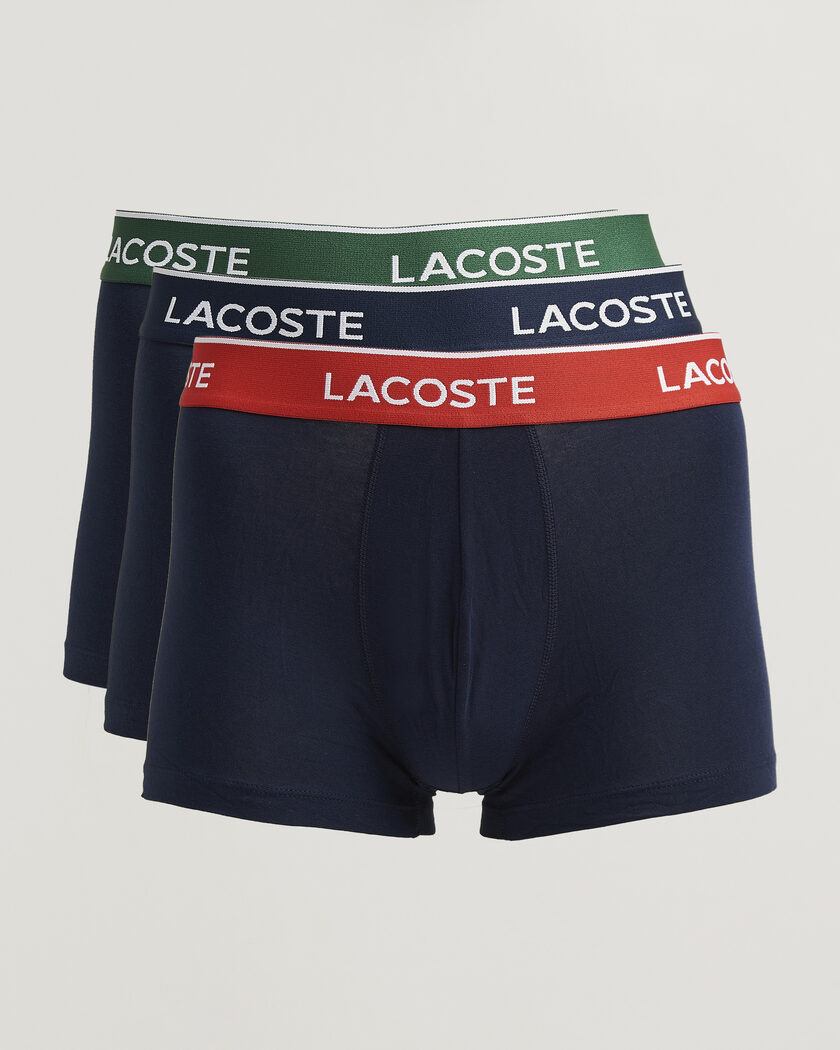 Lacoste 3-Pack Stretch Cotton Trunks Navy Blue – Blå