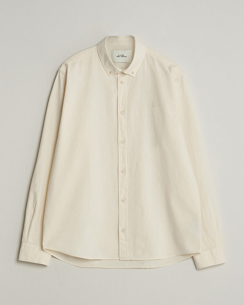 LES DEUX Konrad Cotton/Linen Shirt Eggnog White – Hvit
