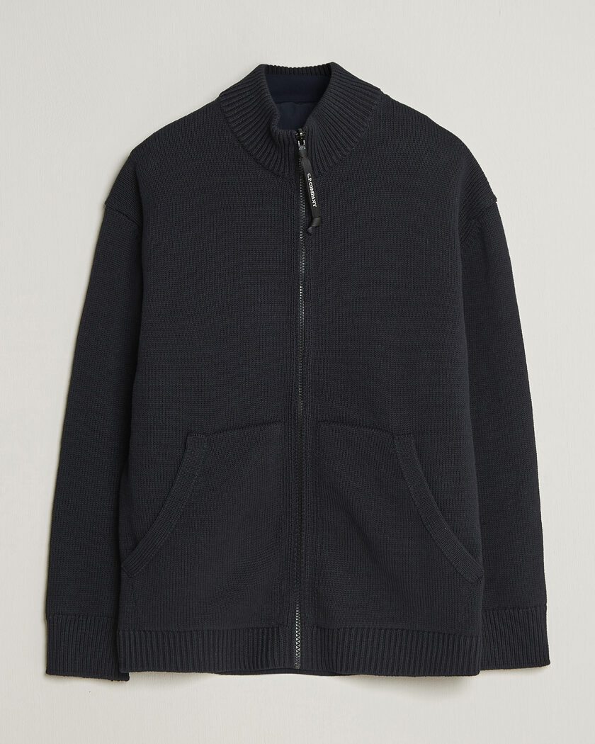 C.P. Company Cotton Mix 2 in 1 Knitted Sweater Navy – Blå