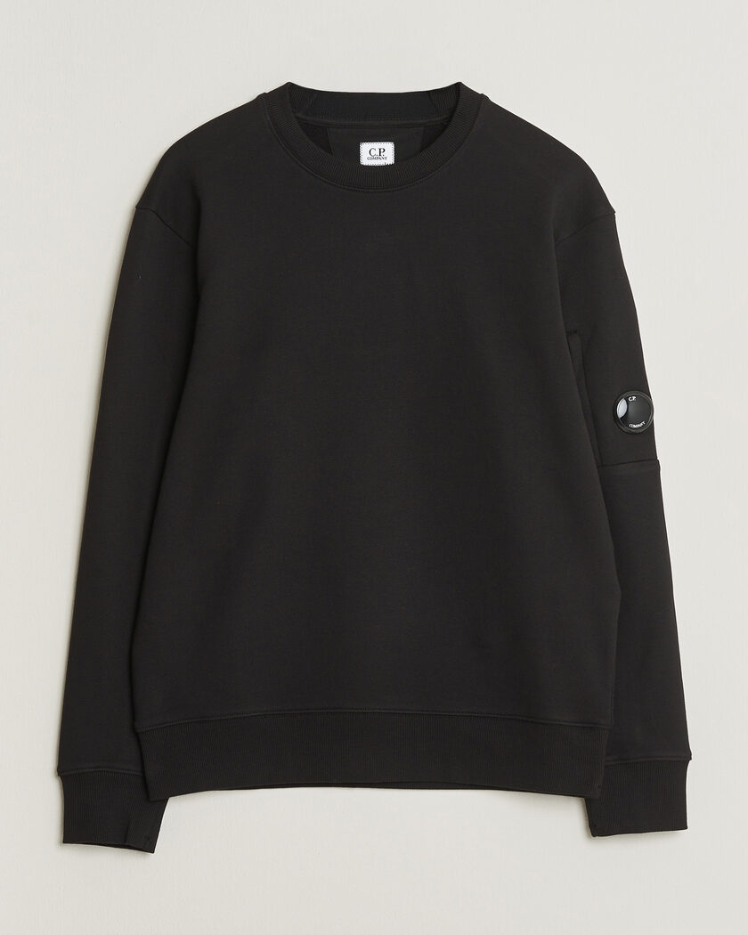 C.P. Company Diagonal Raised Fleece Lens Sweatshirt Black – Svart