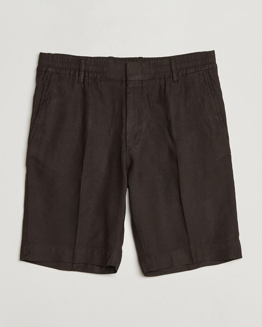 NN07 Billie Linen/Viscose Drawstring Shorts Deep Truffle – Brun