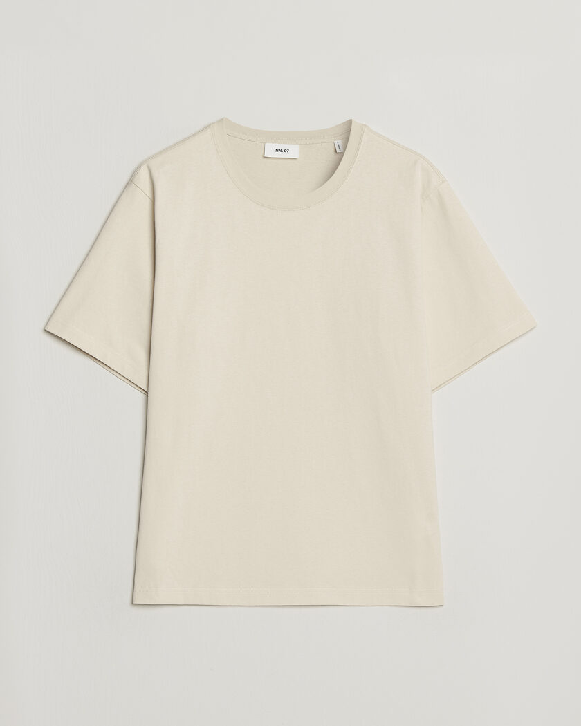 NN07 Jett Washed Printed Crew Neck T-Shirt Ivory – Hvit