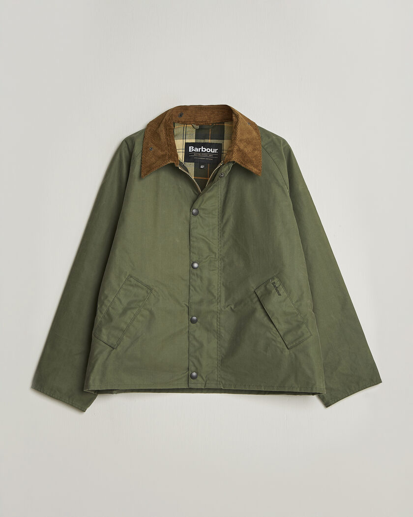 Barbour Heritage Oversize Transport Wax Jacket Light Moss – Grønn