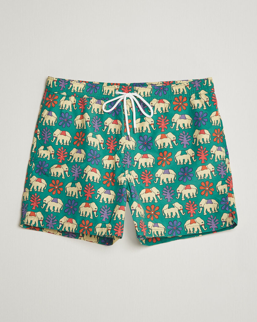 Drake's Elephants Drawstring Swimshorts Green – Grønn