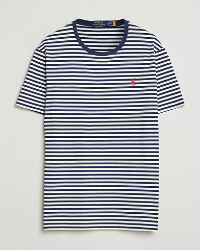 Polo Ralph Lauren Crew Neck Striped T-Shirt Newport Navy/White – Blå