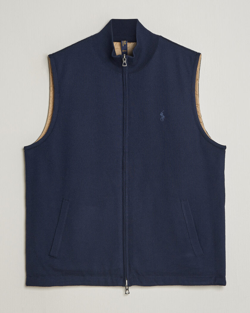 Polo Ralph Lauren Wool Blend Vest Navy Combo – Blå