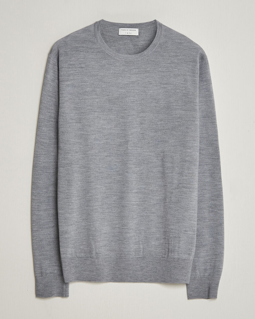Tiger of Sweden Connor Crew Neck Pullover Grey Melange – Grå