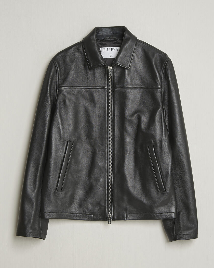 Filippa K Leather Coach Jacket Black – Svart