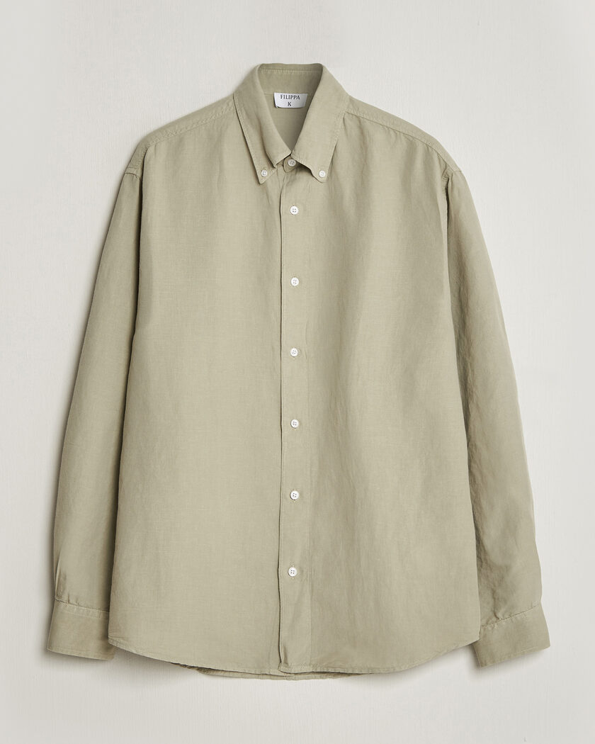 Filippa K Relaxed Cotton/Linen Shirt Light Green – Grønn