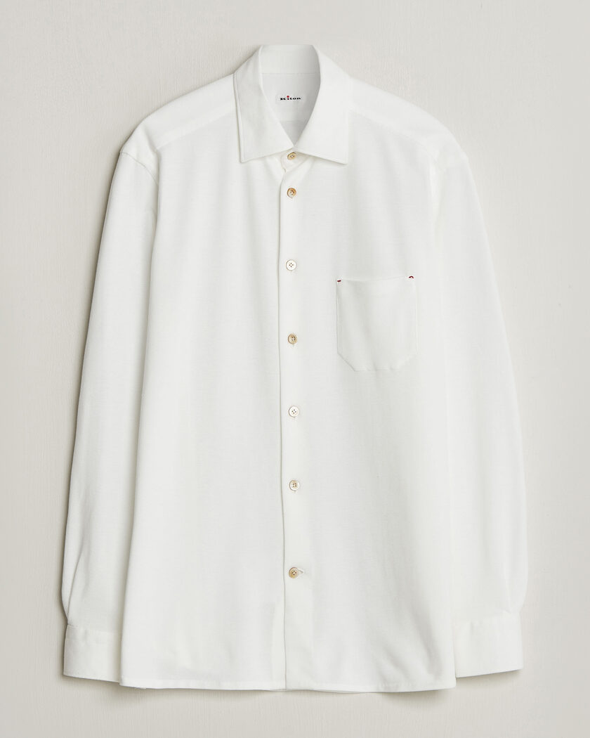 Kiton Jersey Piquet Shirt White – Hvit