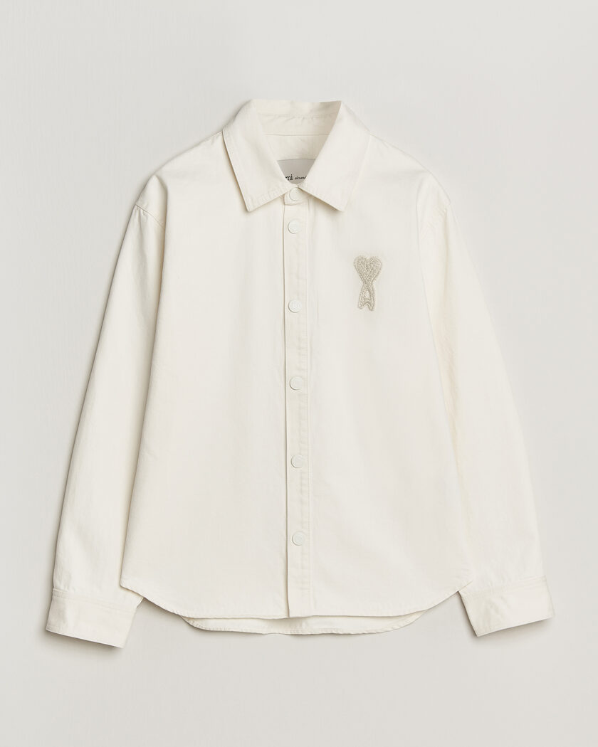 AMI Cotton Twill Overshirt Creme – Hvit