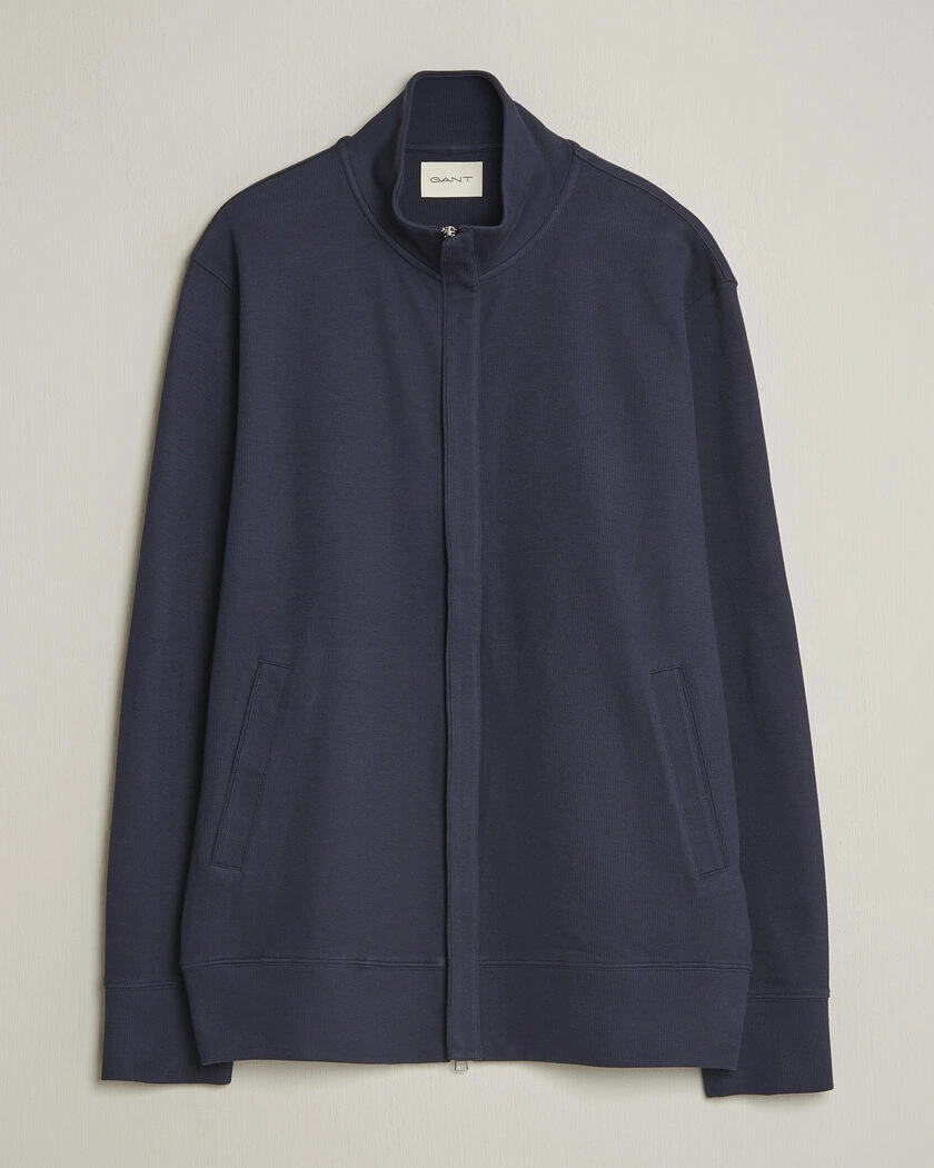 GANT Light Sacker Rib Full Zip Evening Blue – Blå