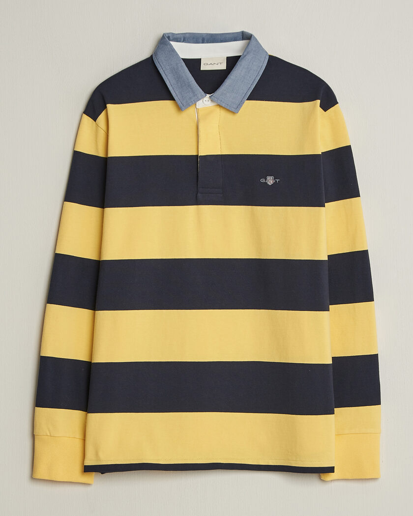 GANT Chambray Striped Heavy Rugger Banana Yellow – Gul