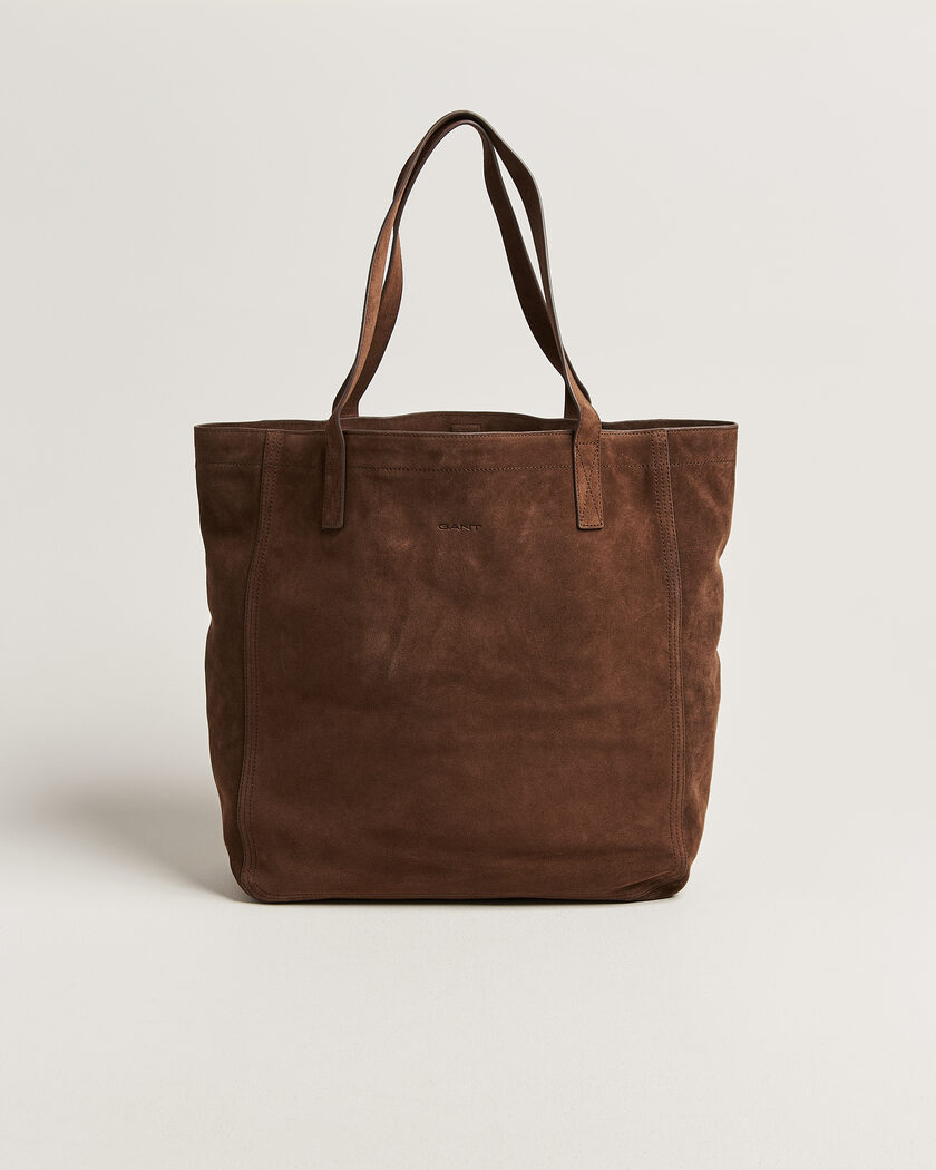 GANT Suede Tote Bag Mahogany Brown – Brun