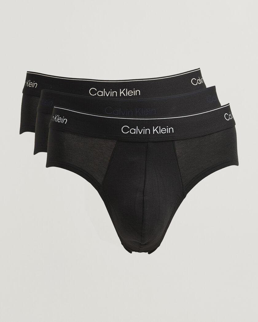 Calvin Klein 3-Pack Icon Cotton Stretch Hip Brief Black – Svart